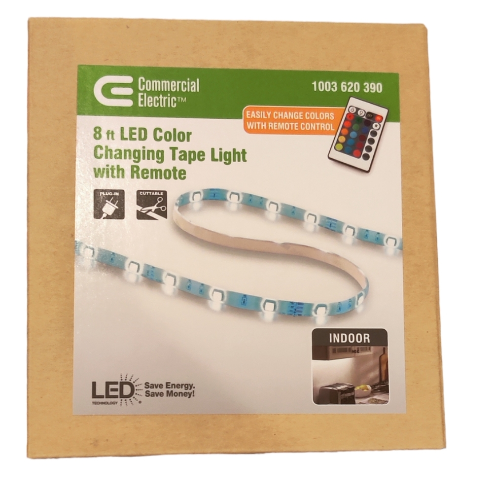 Commercial Electric 8 ft. Indoor LED Color Changing Tape Light with Remote